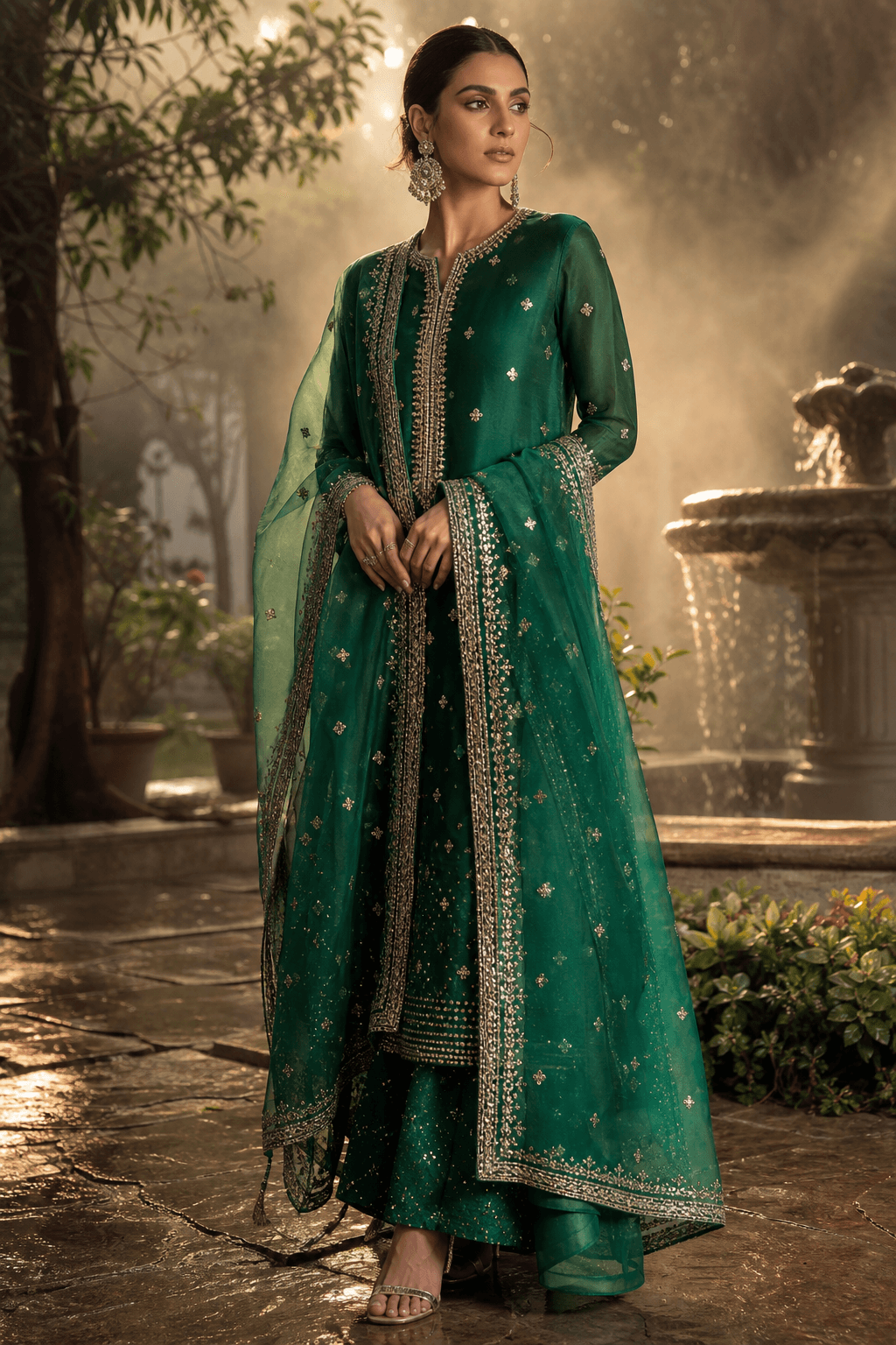 Emerald organza, front