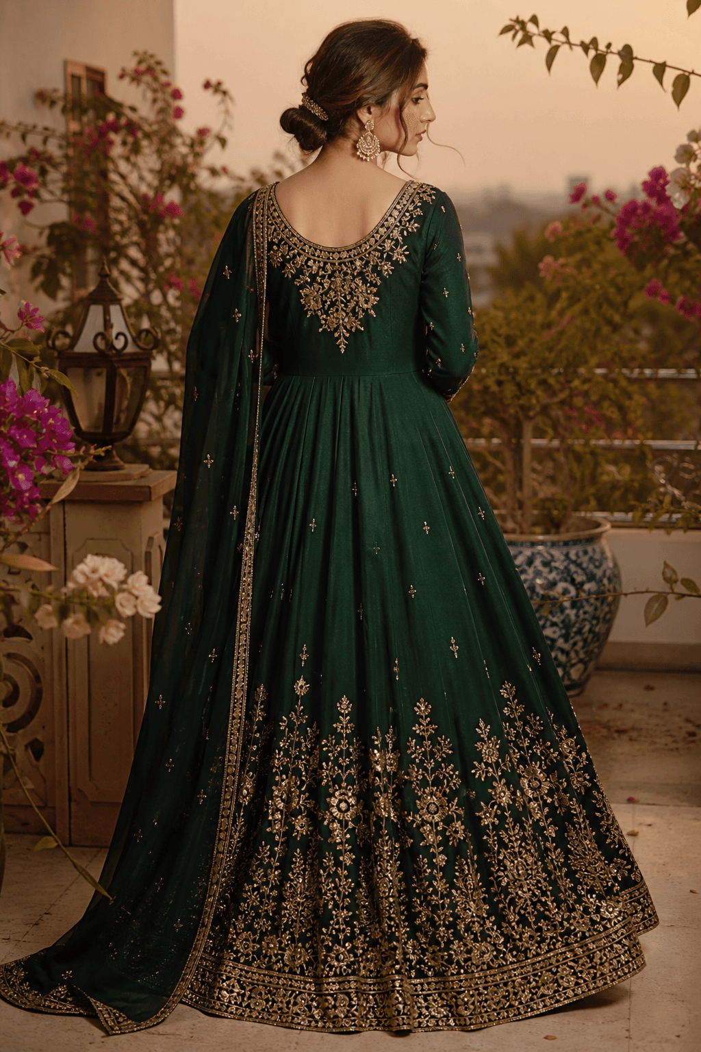 Monsoon Emerald Lawn by Aneela & Sons — Pakistani lawn in lawn with resham, cloth and embroidery detail, punjab