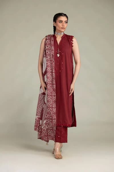 Maroon Ajrak Sleeveless — atelier photograph
