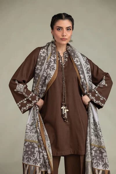 Mocha Geometric Khaddar — atelier photograph