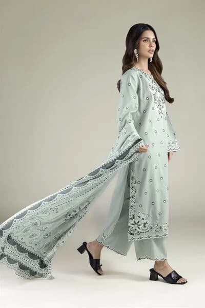 Sage Cutwork Lawn — atelier photograph